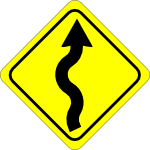 curves ahead sign