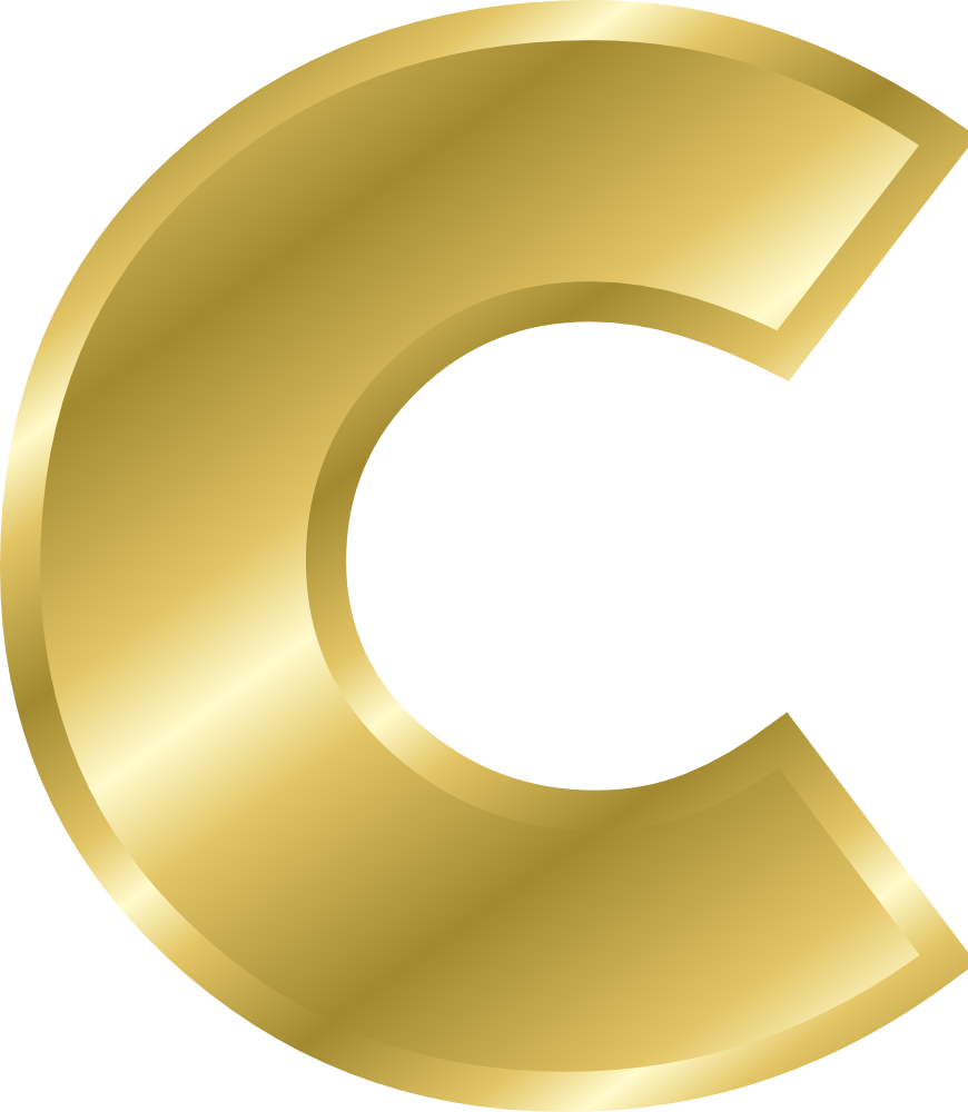 OnlineLabels Clip Art Effect Letters Alphabet Gold