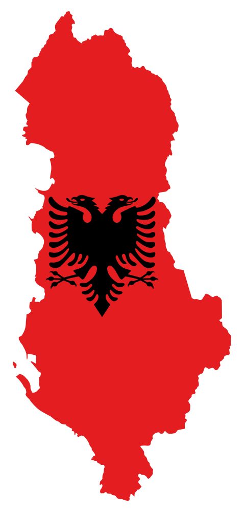 OnlineLabels Clip Art - Albania Map Flag