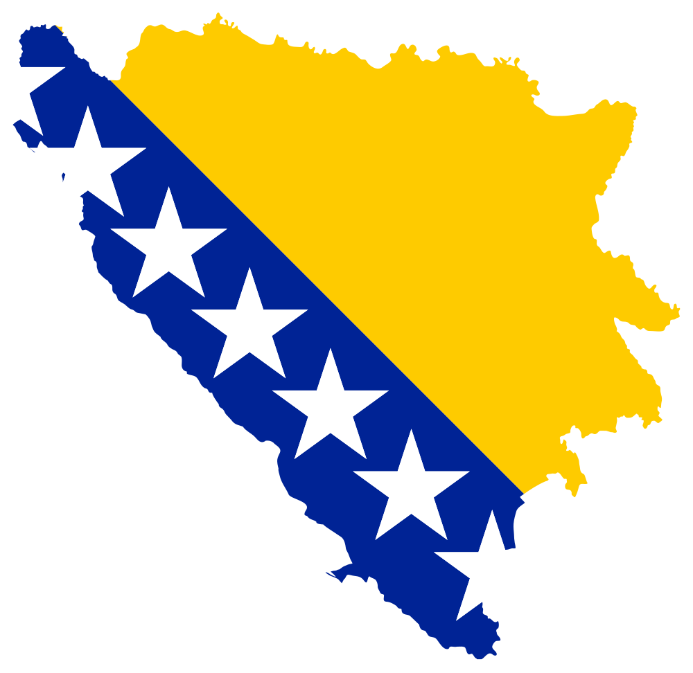 Download OnlineLabels Clip Art - Bosnia And Herzegovina Map Flag