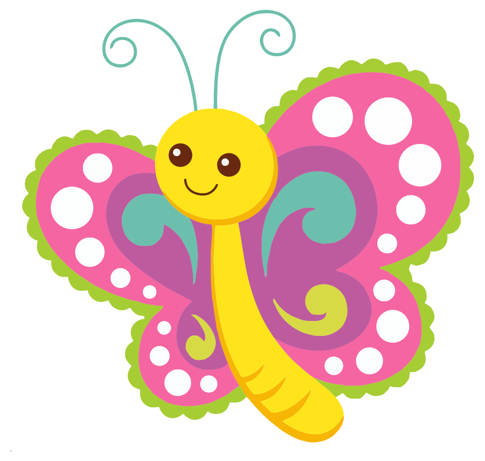 OnlineLabels Clip Art - Cute Cartoon Butterfly