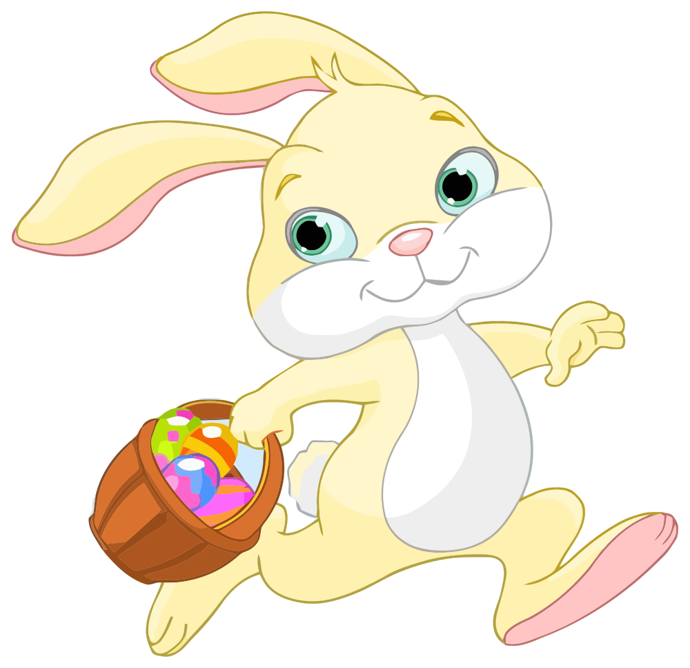 Download OnlineLabels Clip Art - Easter Bunny With Basket