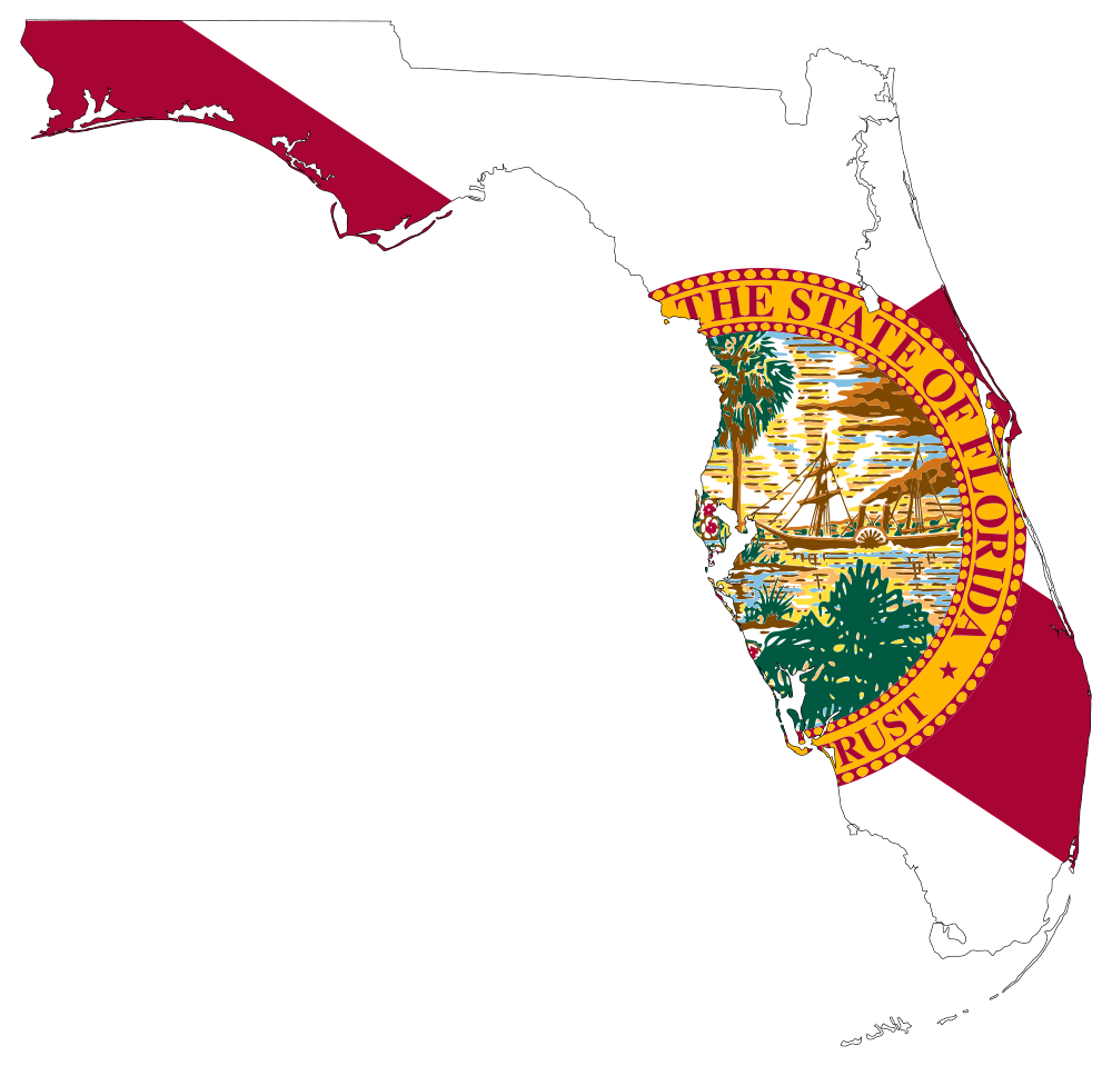 OnlineLabels Clip Art Florida - Florida%20Map%20Flag 286617