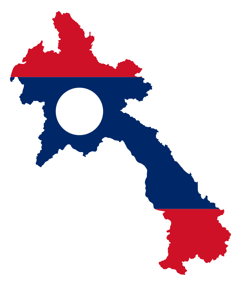 Onlinelabels Clip Art - Laos Map Flag