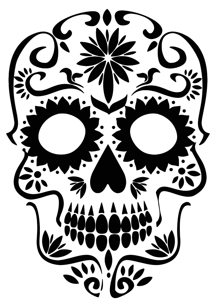 Download Free SVG OnlineLabels Clip Art - Sugar Skull Silhouette from asset...