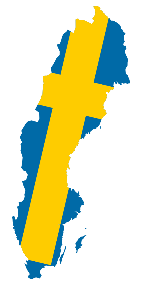 OnlineLabels Clip Art - Sweden Map Flag