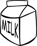Small Milk Carton - Black and White