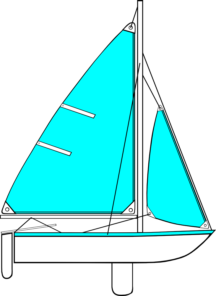 OnlineLabels Clip Art - Sailing Parts of Boat Illustration