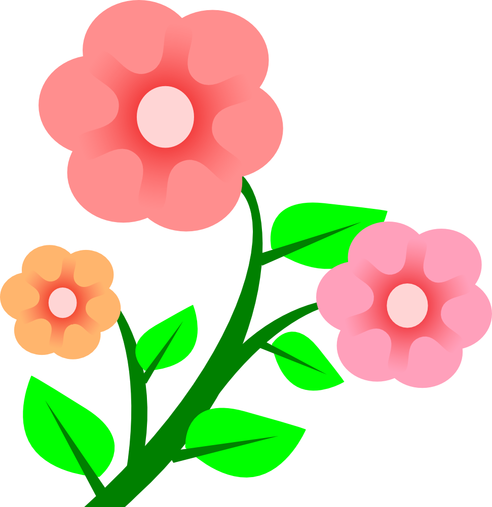 OnlineLabels Clip Art - 3 flowers