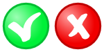 Red Cancel Green Confirm Icons