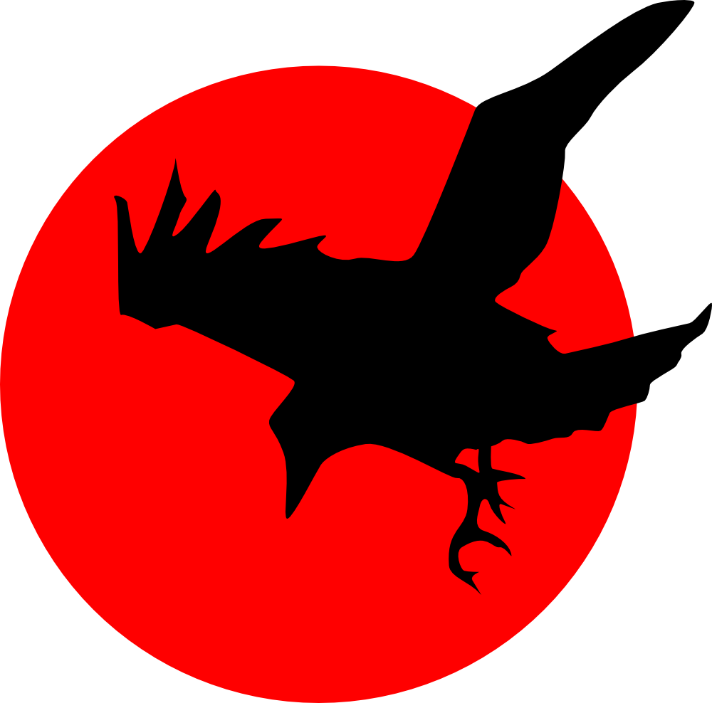 OnlineLabels Clip Art - Raven on Red