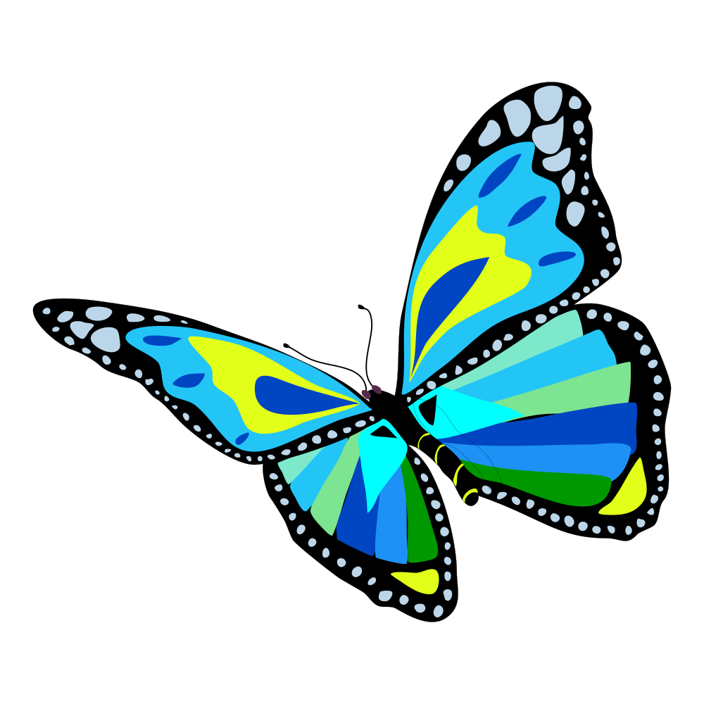 OnlineLabels Clip Art - Flying Blue Butterfly