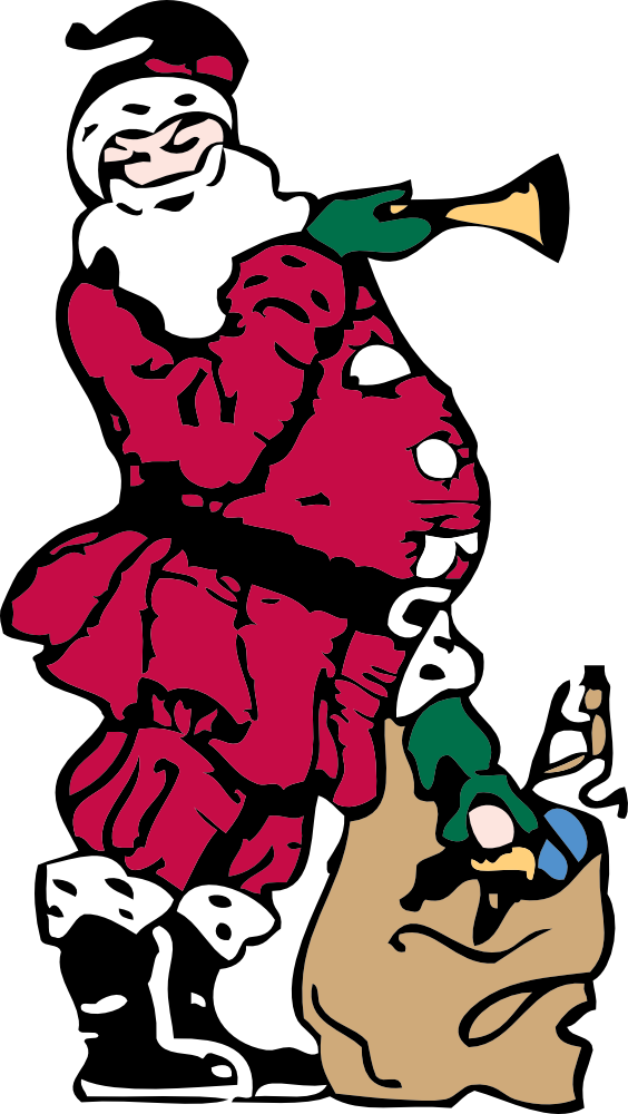 OnlineLabels Clip Art Santa and his toy bag