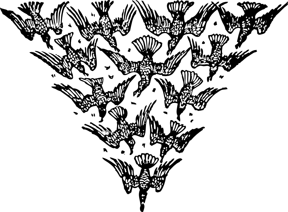 OnlineLabels Clip Art triangle of birds