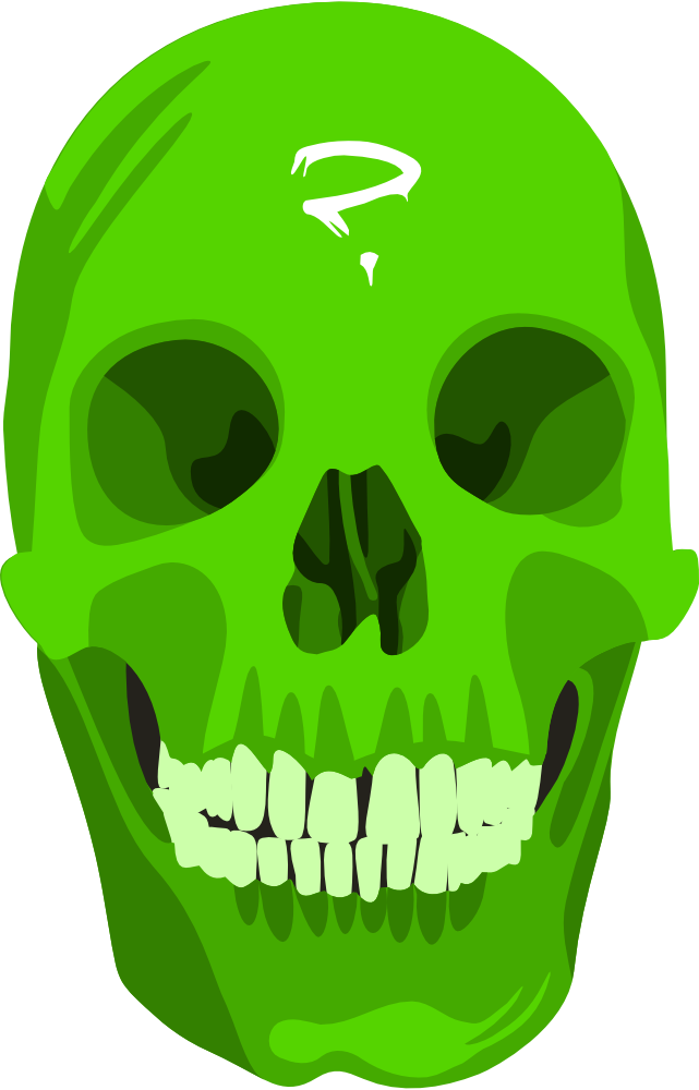 OnlineLabels Clip Art - green_skull