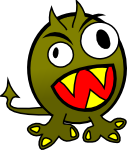 small funny angry monster