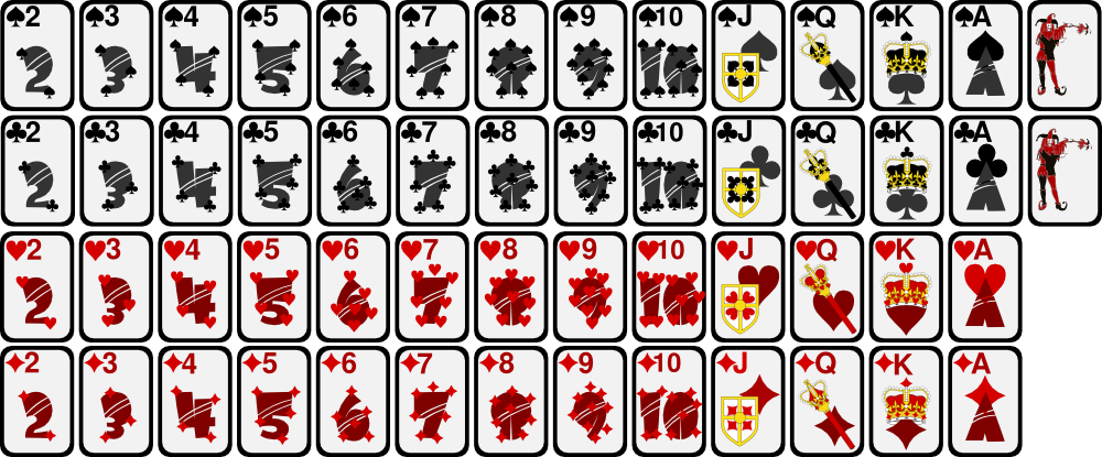 OnlineLabels Clip Art - Deck of 52 Stylized Playing Cards