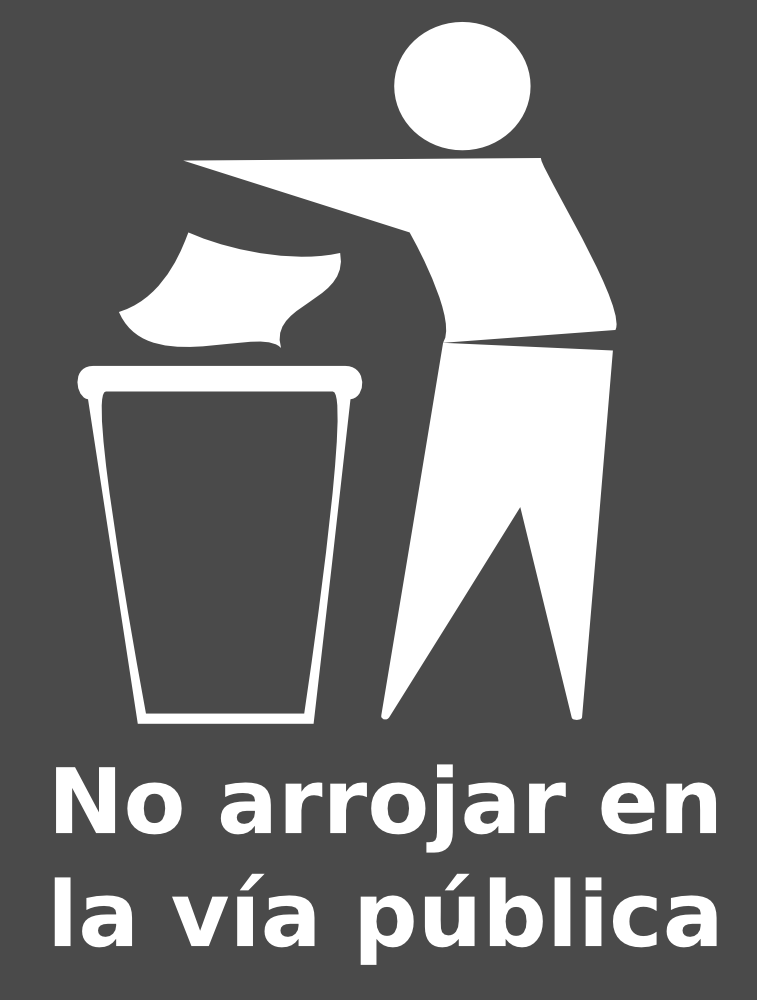 OnlineLabels Clip Art Spanish Trash Bin Sign