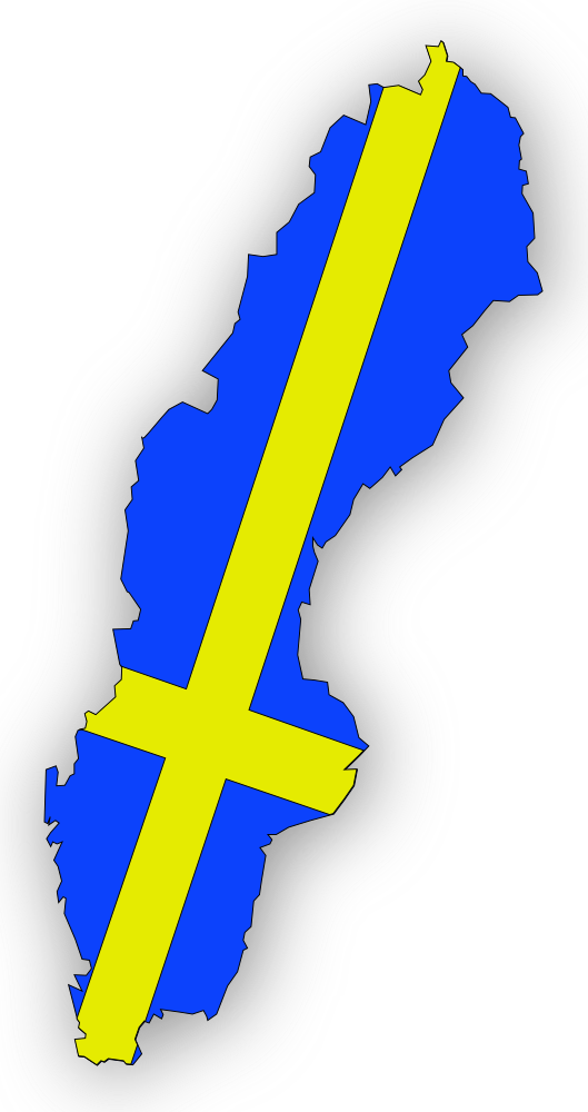 OnlineLabels Clip Art - Sweden Flag In Sweden Map