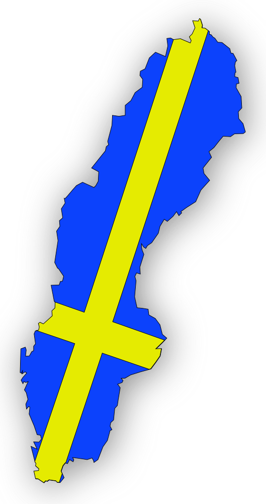 OnlineLabels Clip Art - Sweden Flag In Sweden Map