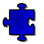 Blue Jigsaw piece 07