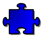 Blue Jigsaw piece 08