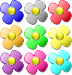 Game marbles - flowers