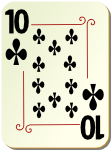 Ornamental deck 10 of clubs