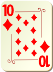 Ornamental deck 10 of diamonds