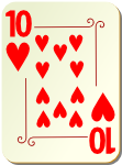 Ornamental deck 10 of hearts