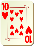 Ornamental deck 10 of hearts