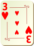 Ornamental deck 3 of hearts