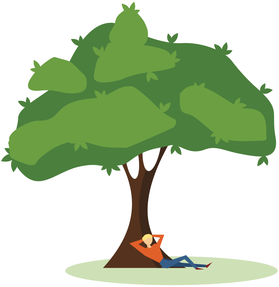 OnlineLabels Clip Art - Man under tree