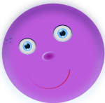 round purple face