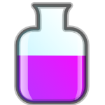 Lab Icon - Horizontal Flask with Purple
