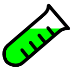 Lab Icon - Tilted Test Tube Green