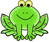 Green Valentine Frog with pink hearts