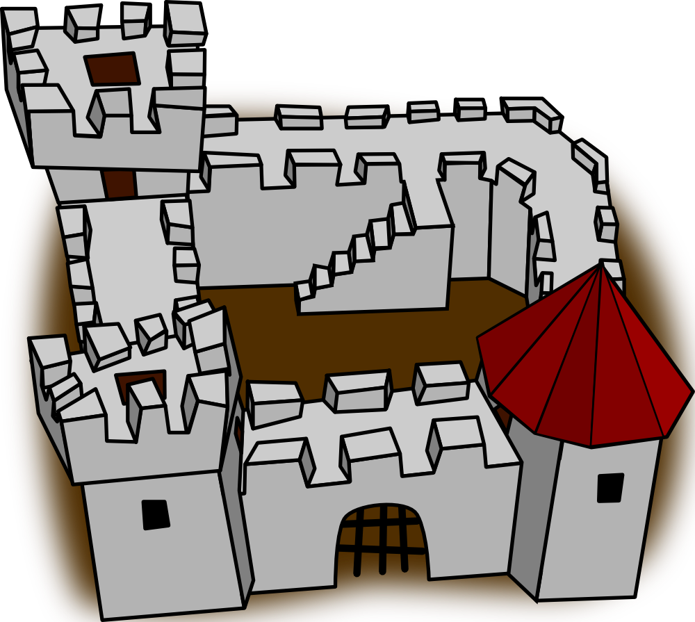 Ugly non-perspective cartoony fort fortress, stronghold or castle Clip Art ...