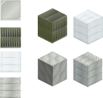 set of metalic tiles