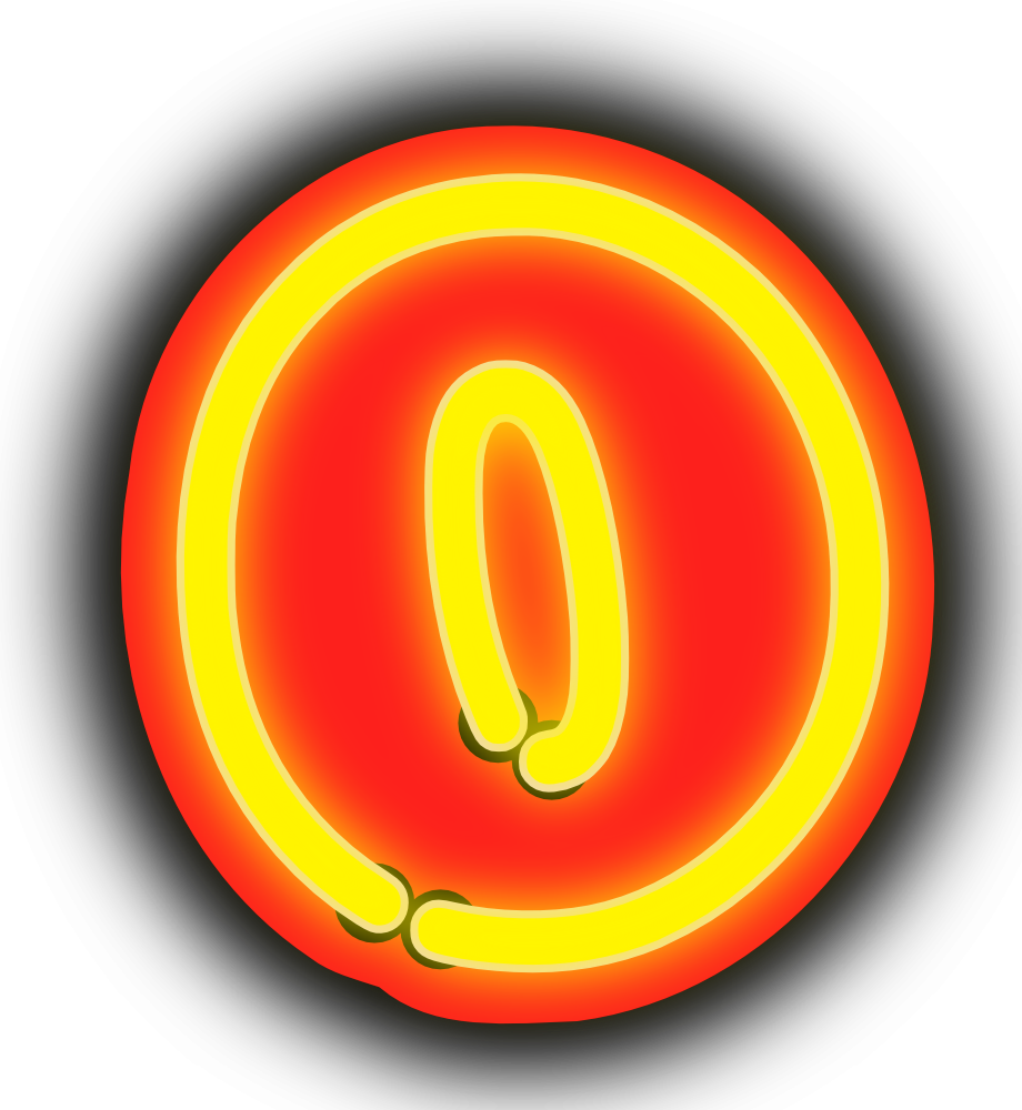 OnlineLabels Clip Art - Neon Numerals-0