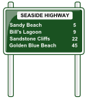 road distances sign