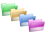 Simple Green Yellow Blue Violet Folders