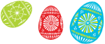 3 colour easter eggs
