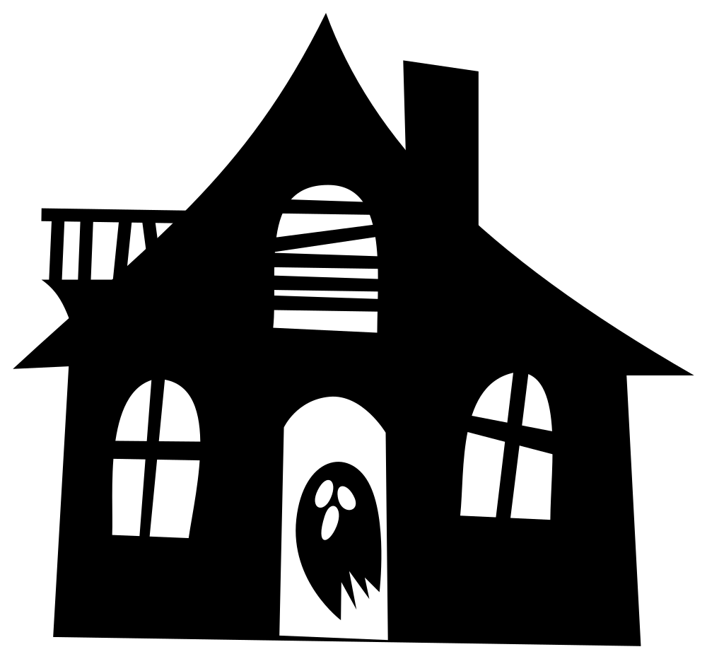 Download OnlineLabels Clip Art - Haunted house silhouette