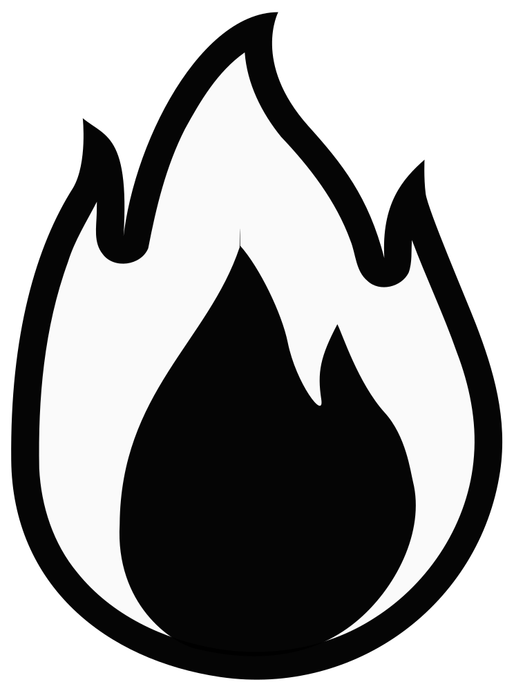 OnlineLabels Clip Art - Fire - Monochrome