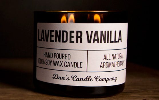 Candle labels in use