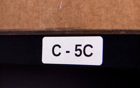 Shelf labels in use.