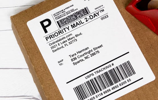USPS shipping labels in use
