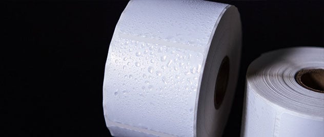 Weatherproof thermal transfer roll label in use