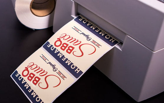 White gloss inkjet roll labels in use